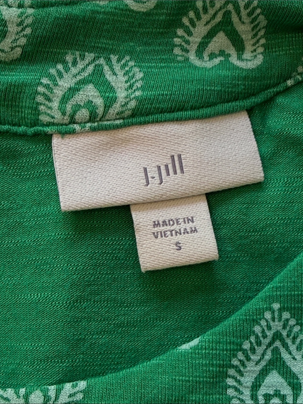J.Jill Green and White Print Sleeveless Maxi Dress - Picture 8 of 8